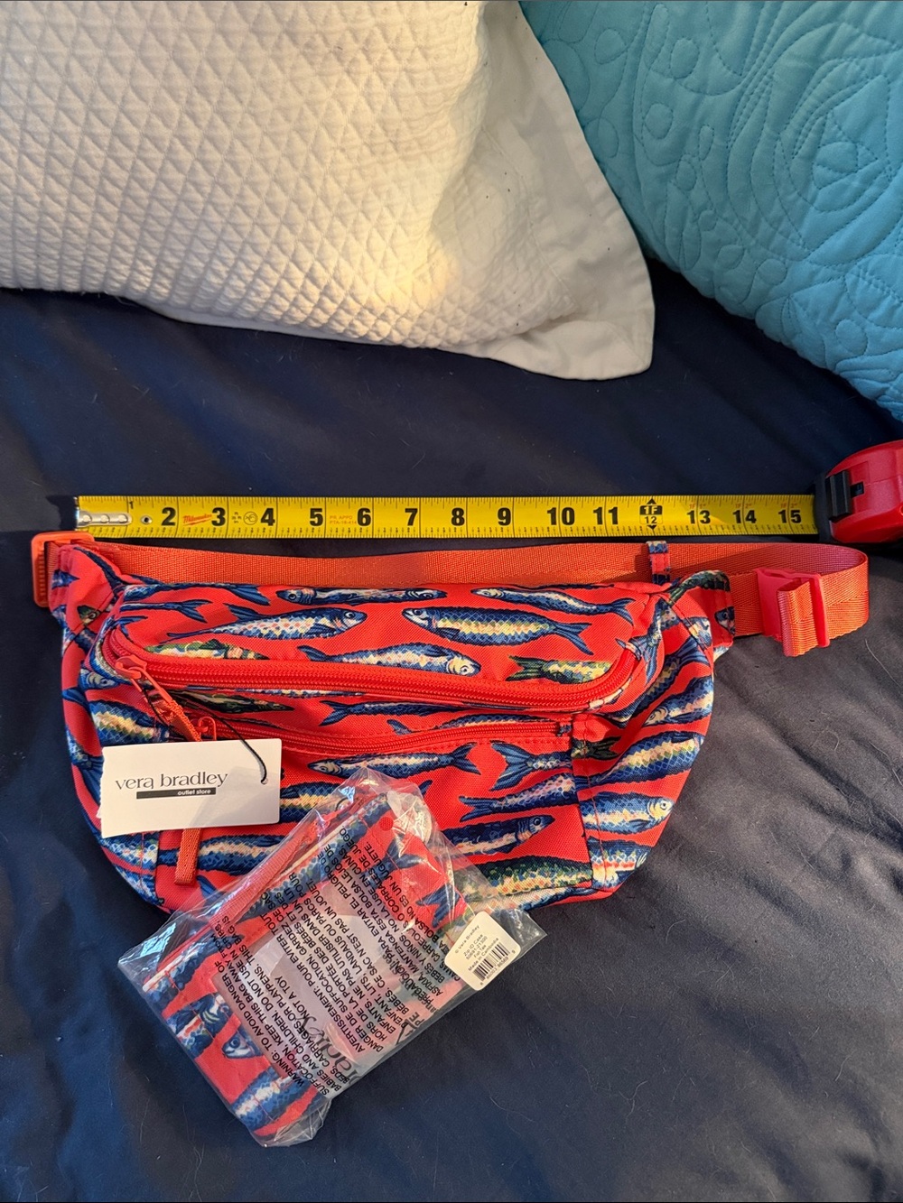 NWT Vera Bradley Large Belt Bag and Zip ID Case - Fish Tale